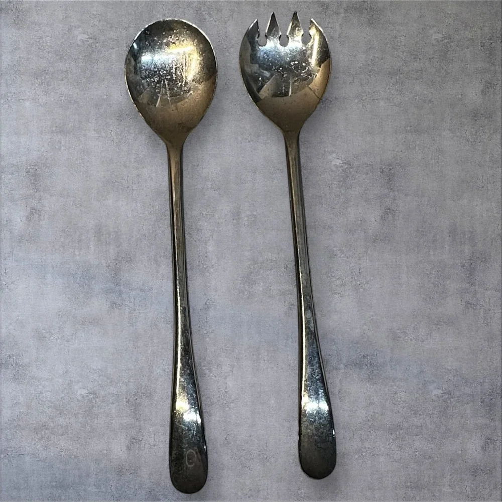 Vintage Italy Silverplated Salad Serving Set‎ 12
